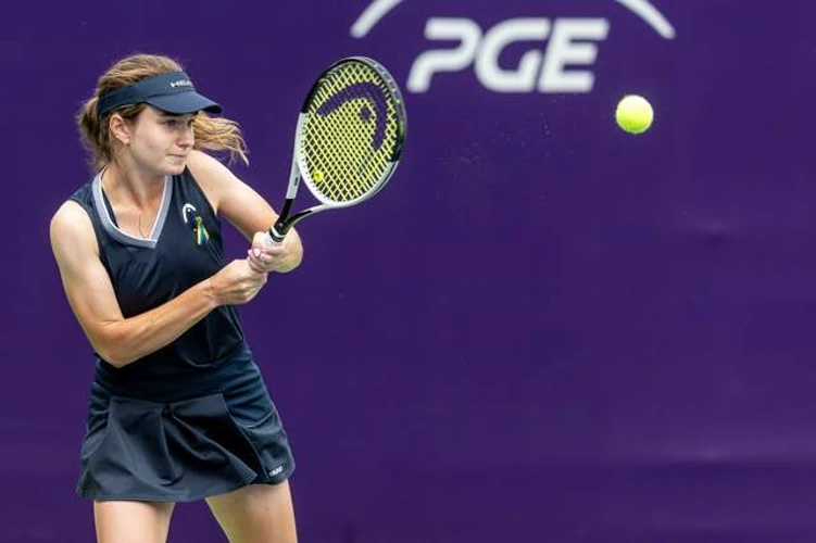 Дарія Снігур під час фінального матчу WTA 250 у Празі