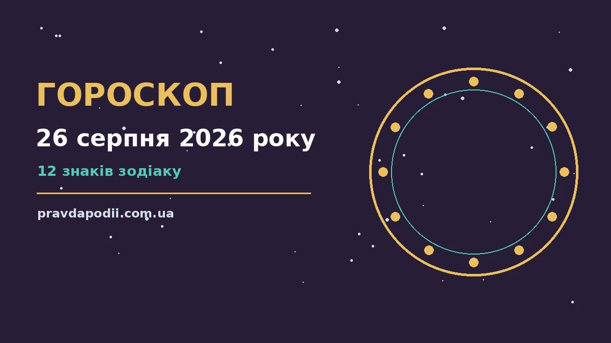 Гороскоп на 26 серпня 2026 року: ключові моменти дня для нових справ і розмов