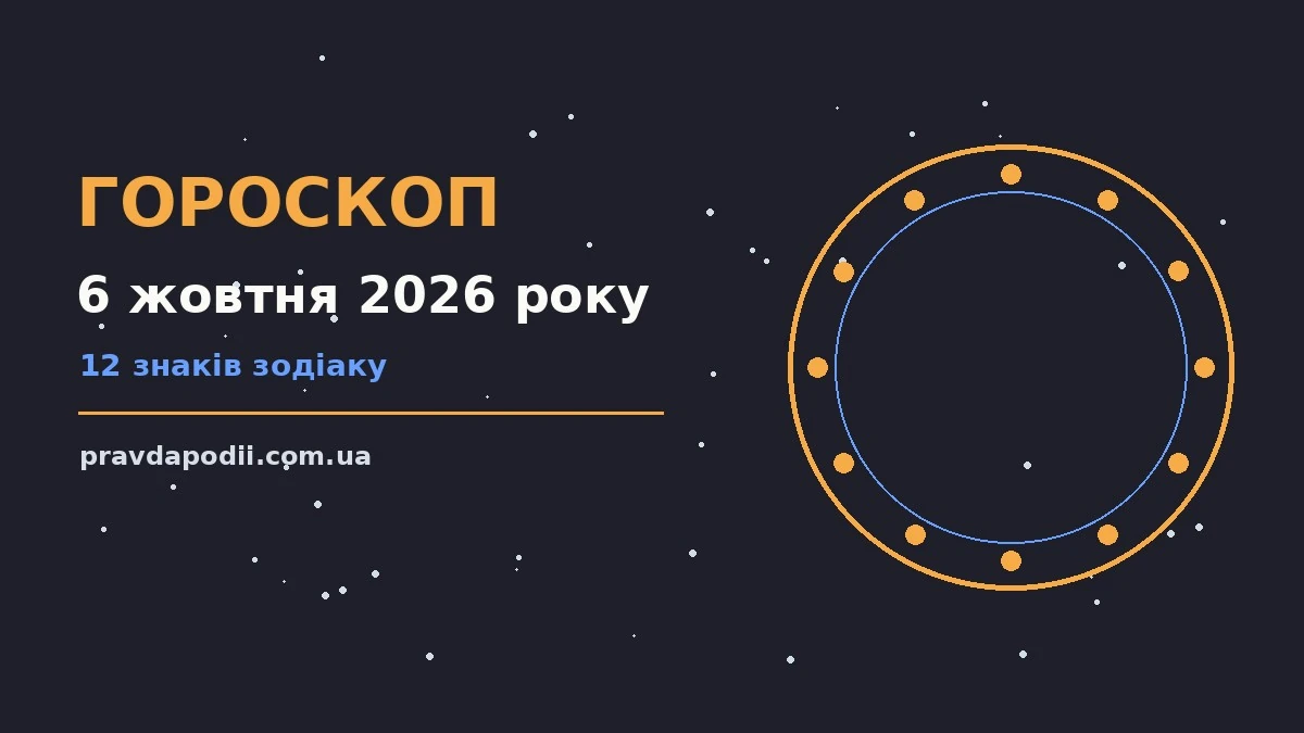 Щоденний гороскоп на 6 жовтня 2026 року для дванадцяти знаків зодіаку
